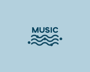 Ocean Waves Wordmark Logo