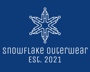 Minimalist Digital Snowflake logo design