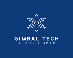 Tech Digital Snowflake logo design