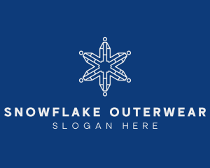 Tech Digital Snowflake logo design