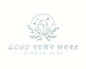 Gemstone - Leaf Crystal Boutique logo design