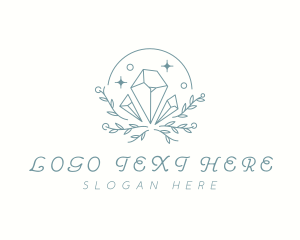 Precious Stone - Leaf Crystal Boutique logo design