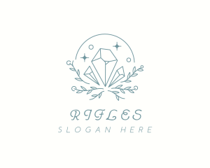 Precious Stone - Leaf Crystal Boutique logo design