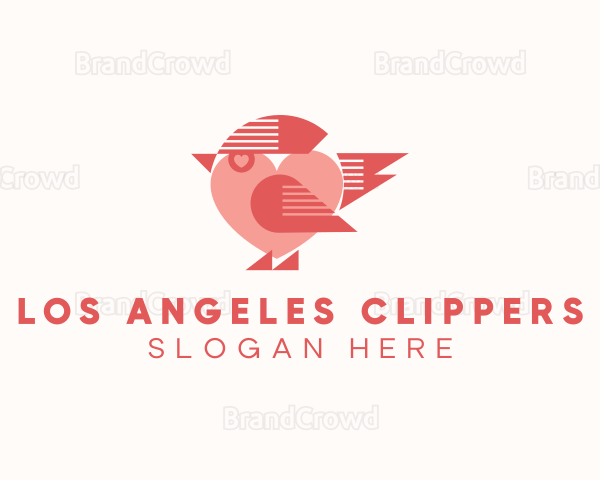 Cute Heart Bird Logo