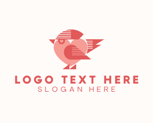 Pet Shop - Cute Heart Bird logo design