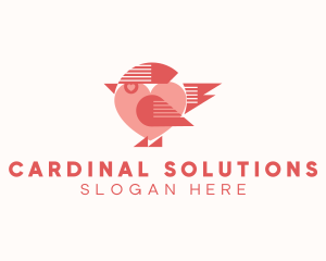 Cardinal - Cute Heart Bird logo design