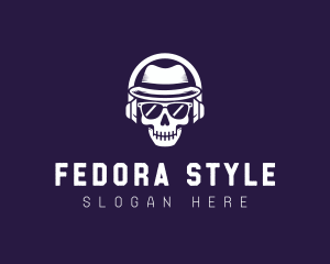 Skull Fedora Studio logo design