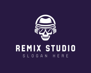 Skull Fedora Studio logo design