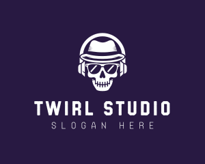 Skull Fedora Studio logo design