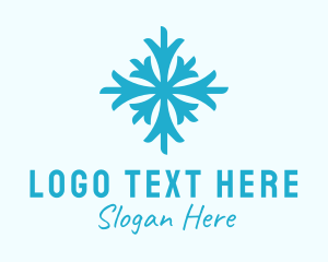 Blue Cold Snowflake  Logo