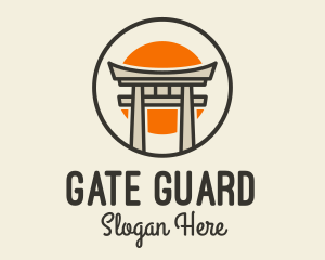 Gate - Japanese Torii Gate Sun logo design
