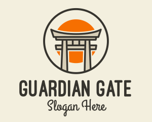 Gate - Japanese Torii Gate Sun logo design