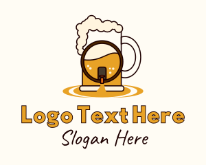 Alcoholic - Beer Mug Barrel logo design