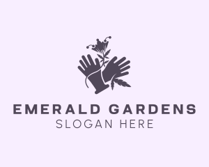 Garden Gloves Flower  logo design