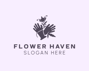 Garden Gloves Flower  logo design