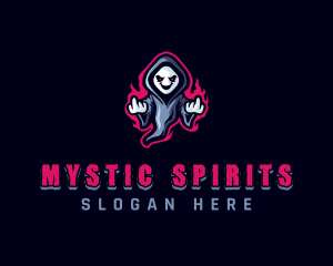 Ghost Halloween Cursing logo design