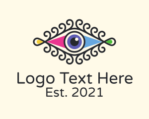 Visual Art - Stylish Colorful Eye logo design