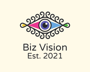 Stylish Colorful Eye logo design