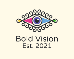 Stylish Colorful Eye logo design