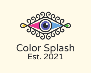 Stylish Colorful Eye logo design