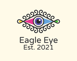 Stylish Colorful Eye logo design