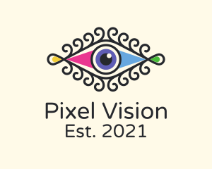 Stylish Colorful Eye logo design