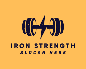 Powerlifting - Energy Barbell Fitness logo design