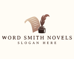 Novelist - Quill Pen Ink logo design