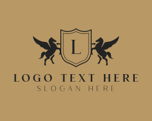 Organization - Pegasus Horse Shield logo design