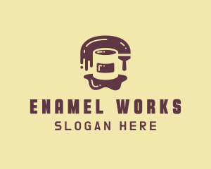 Enamel - Paint Brush Bucket Decorator logo design