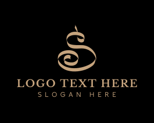 Signature - Calligraphy Cursive Letter S logo design