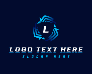 Spiral Cyber Vortex logo design