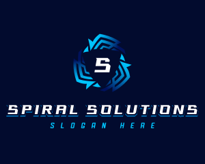 Spiral Cyber Vortex logo design