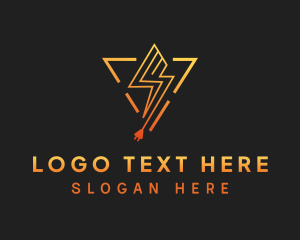 Technology - Electricity Plug Thunder logo design