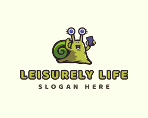 Slow - Snail Smartphone Gadget logo design