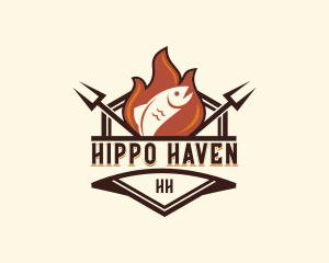 Gourmet Fish Barbecue logo design