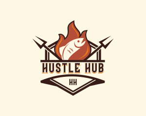 Gourmet Fish Barbecue logo design