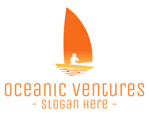 Fisherman Sail Boat logo design