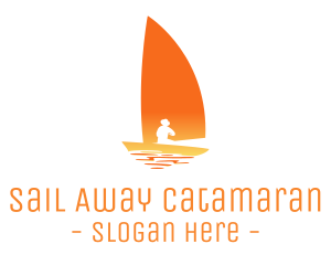 Fisherman Sail Boat logo design