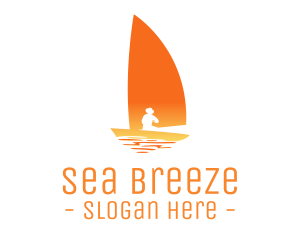 Fisherman Sail Boat logo design