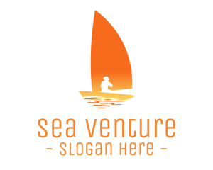 Fisherman Sail Boat logo design