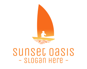 Fisherman Sail Boat logo design