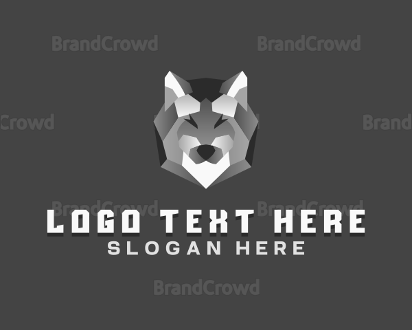 Geometric Gradient Wolf Logo