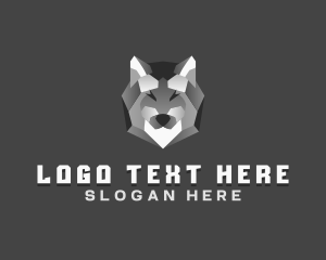 Hound - Geometric Gradient Wolf logo design