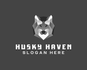 Geometric Gradient Wolf logo design