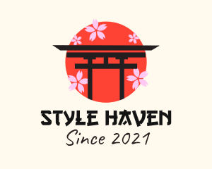 Cherry Blossom - Japanese Flower Architecture logo design