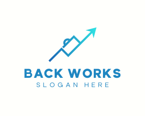 Blue Briefcase Arrow logo design