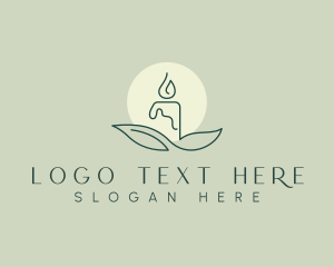 Candle - Leaves Candle Light logo design