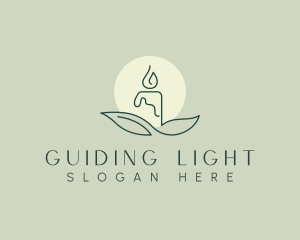 Leaves Candle Light logo design