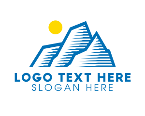 Blue Mountain - Sun Mountain Trekking logo design
